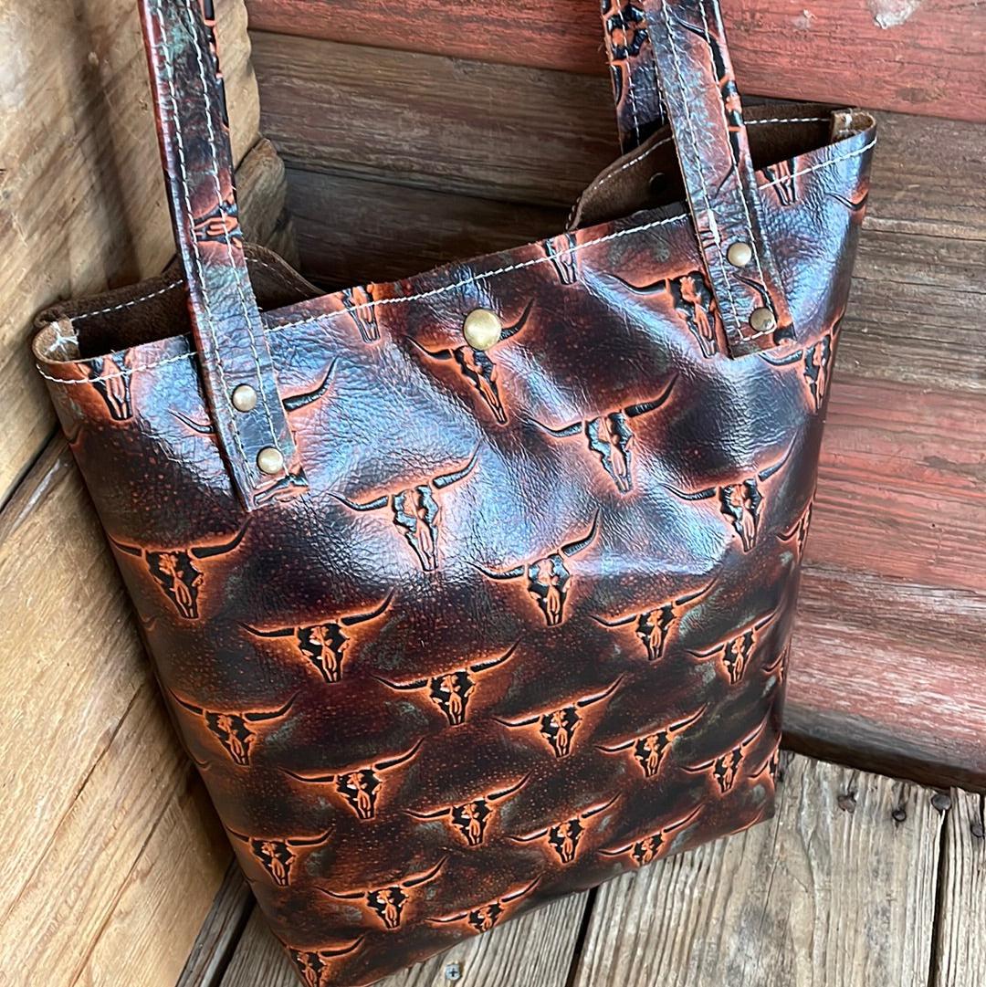069 Trisha - w/ Fire Skulls-Trisha-Western-Cowhide-Bags-Handmade-Products-Gifts-Dancing Cactus Designs