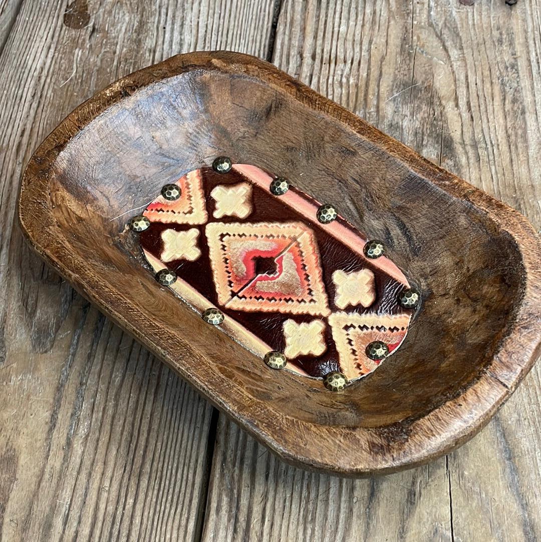 070 Small Décor Bowl - w/ Summit Fire-Small Décor Bowl-Western-Cowhide-Bags-Handmade-Products-Gifts-Dancing Cactus Designs