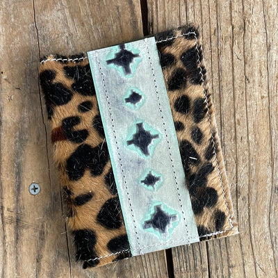071 Passport Cover - Leopard w/ Iceland Navajo-Passport Cover-Western-Cowhide-Bags-Handmade-Products-Gifts-Dancing Cactus Designs