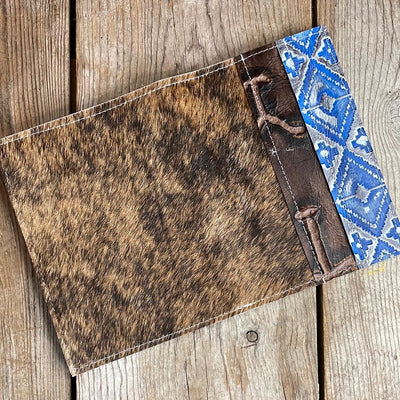 071 Small Notepad Cover - Brindle w/ Rocky Mountain Navajo-Small Notepad Cover-Western-Cowhide-Bags-Handmade-Products-Gifts-Dancing Cactus Designs