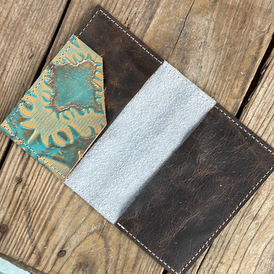 072 Passport Cover - Longhorn w/ Agave Laredo-Passport Cover-Western-Cowhide-Bags-Handmade-Products-Gifts-Dancing Cactus Designs