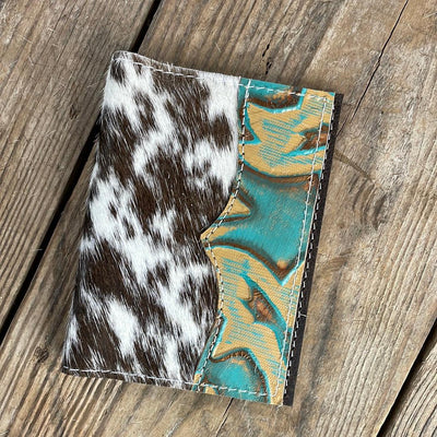 072 Passport Cover - Longhorn w/ Agave Laredo-Passport Cover-Western-Cowhide-Bags-Handmade-Products-Gifts-Dancing Cactus Designs