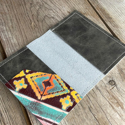 073 Passport Cover - Black & White w/ Western Sunset-Passport Cover-Western-Cowhide-Bags-Handmade-Products-Gifts-Dancing Cactus Designs