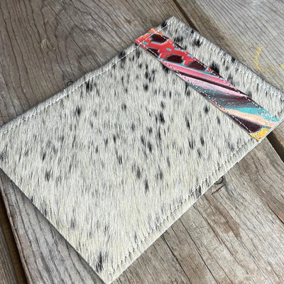 073 Passport Cover - Black & White w/ Western Sunset-Passport Cover-Western-Cowhide-Bags-Handmade-Products-Gifts-Dancing Cactus Designs