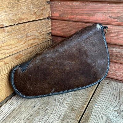 074 Medium Pistol Case - Cowhide w/-Medium Pistol Case-Western-Cowhide-Bags-Handmade-Products-Gifts-Dancing Cactus Designs