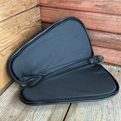 075 Medium Pistol Case - Cowhide w/-Medium Pistol Case-Western-Cowhide-Bags-Handmade-Products-Gifts-Dancing Cactus Designs