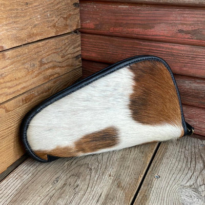 075 Medium Pistol Case - Cowhide w/-Medium Pistol Case-Western-Cowhide-Bags-Handmade-Products-Gifts-Dancing Cactus Designs