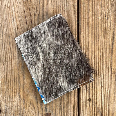 075 Passport Cover - Black & White w/ Rocky Mountain Aztec-Passport Cover-Western-Cowhide-Bags-Handmade-Products-Gifts-Dancing Cactus Designs