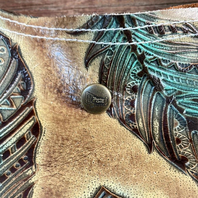 078 Trisha - Blank Slate w/ Turq. Patina Feather-Trisha-Western-Cowhide-Bags-Handmade-Products-Gifts-Dancing Cactus Designs