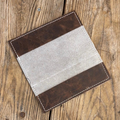 079 Checkbook Cover - Leopard w/ Rainbow Aztec-Checkbook Cover-Western-Cowhide-Bags-Handmade-Products-Gifts-Dancing Cactus Designs