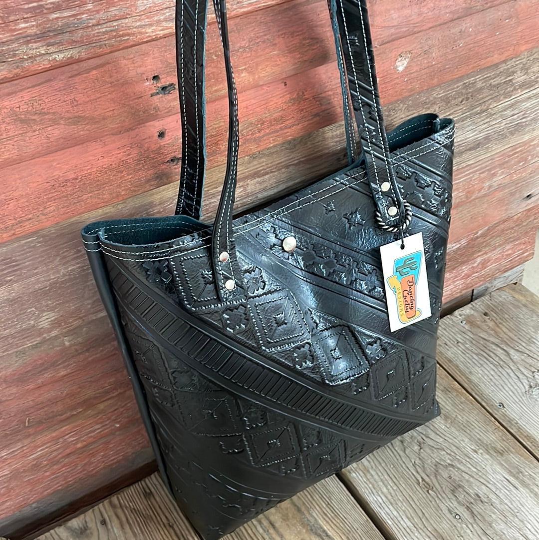 079 Trisha - Blank Slate w/ Black Navajo-Trisha-Western-Cowhide-Bags-Handmade-Products-Gifts-Dancing Cactus Designs
