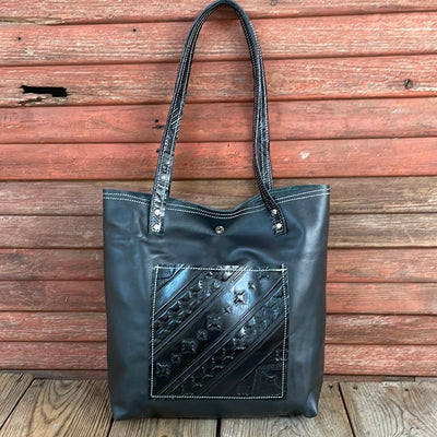 079 Trisha - Blank Slate w/ Black Navajo-Trisha-Western-Cowhide-Bags-Handmade-Products-Gifts-Dancing Cactus Designs
