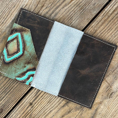 080 Passport Cover - Black & White w/ Patina Brands-Passport Cover-Western-Cowhide-Bags-Handmade-Products-Gifts-Dancing Cactus Designs