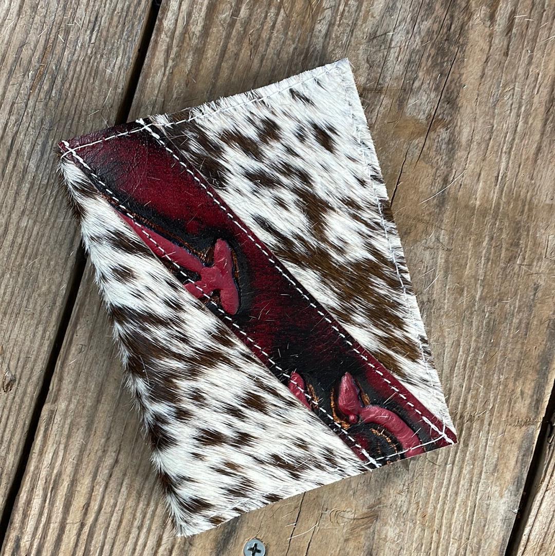 080 Passport Cover - Longhorn w/ Red Brands-Passport Cover-Western-Cowhide-Bags-Handmade-Products-Gifts-Dancing Cactus Designs
