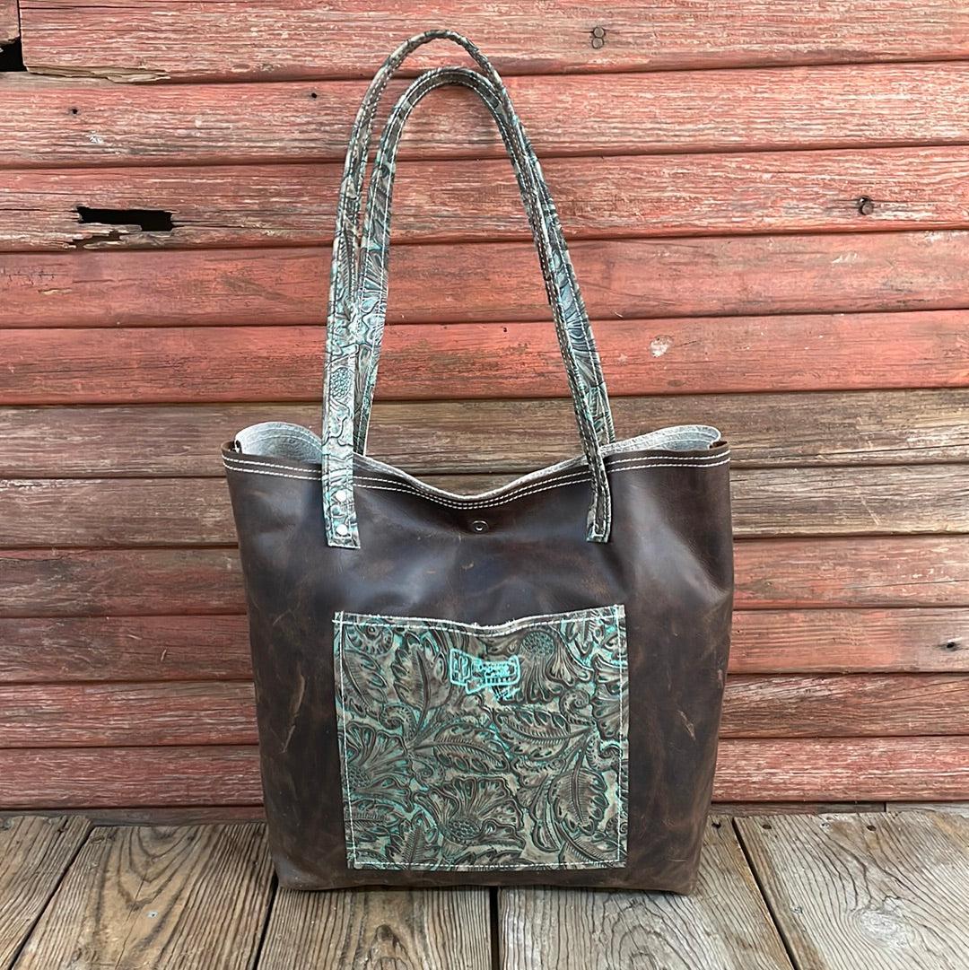 081 Trisha - Blank Slate w/ Turquoise Autumn-Trisha-Western-Cowhide-Bags-Handmade-Products-Gifts-Dancing Cactus Designs