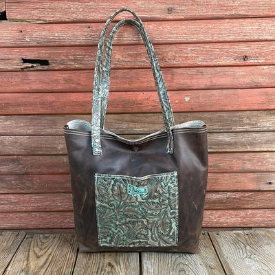 081 Trisha - Blank Slate w/ Turquoise Autumn-Trisha-Western-Cowhide-Bags-Handmade-Products-Gifts-Dancing Cactus Designs