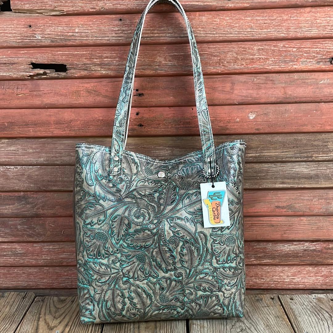 081 Trisha - Blank Slate w/ Turquoise Autumn-Trisha-Western-Cowhide-Bags-Handmade-Products-Gifts-Dancing Cactus Designs