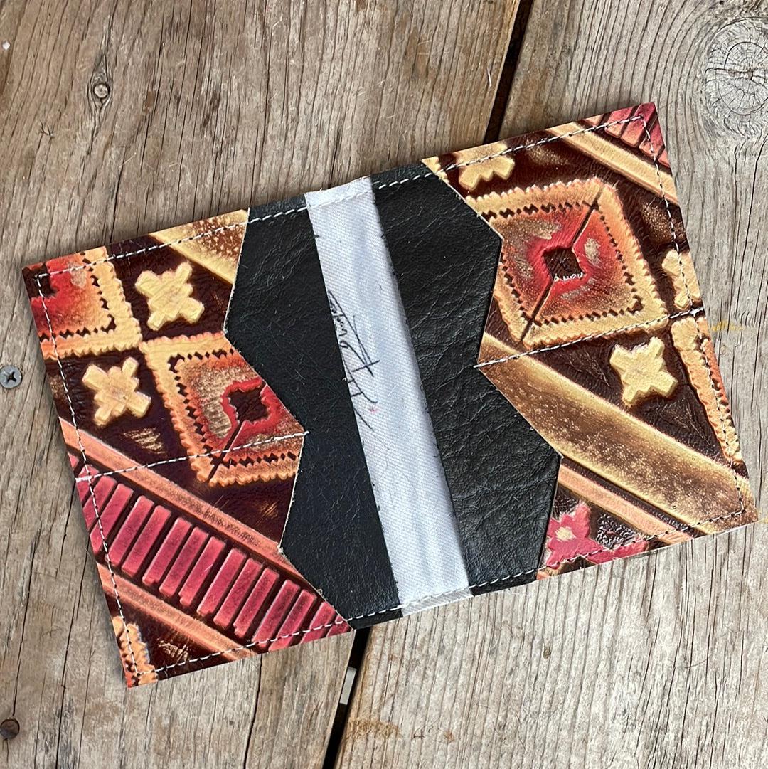 082 Waylon Wallet - Grey Brindle w/ Summit Fire-Waylon Wallet-Western-Cowhide-Bags-Handmade-Products-Gifts-Dancing Cactus Designs