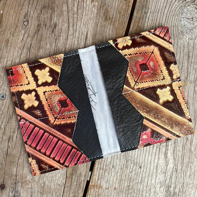082 Waylon Wallet - Grey Brindle w/ Summit Fire-Waylon Wallet-Western-Cowhide-Bags-Handmade-Products-Gifts-Dancing Cactus Designs