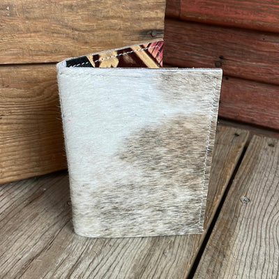082 Waylon Wallet - Grey Brindle w/ Summit Fire-Waylon Wallet-Western-Cowhide-Bags-Handmade-Products-Gifts-Dancing Cactus Designs
