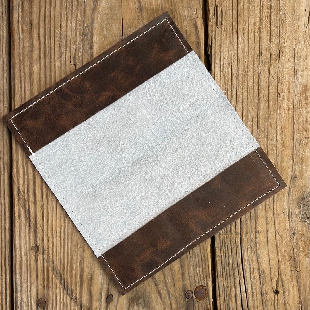 083 Checkbook Cover - Black & White w/ Patriot Laredo-Checkbook Cover-Western-Cowhide-Bags-Handmade-Products-Gifts-Dancing Cactus Designs