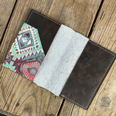 083 Passport Cover - Tricolor w/ Rainbow Aztec-Passport Cover-Western-Cowhide-Bags-Handmade-Products-Gifts-Dancing Cactus Designs