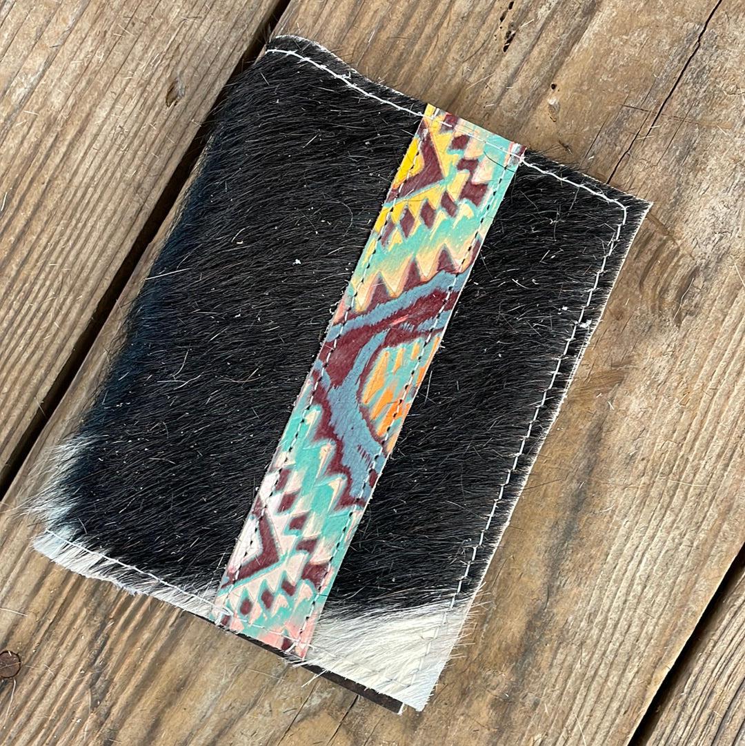 083 Passport Cover - Tricolor w/ Rainbow Aztec-Passport Cover-Western-Cowhide-Bags-Handmade-Products-Gifts-Dancing Cactus Designs