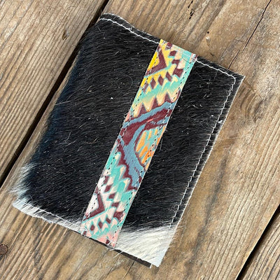 083 Passport Cover - Tricolor w/ Rainbow Aztec-Passport Cover-Western-Cowhide-Bags-Handmade-Products-Gifts-Dancing Cactus Designs