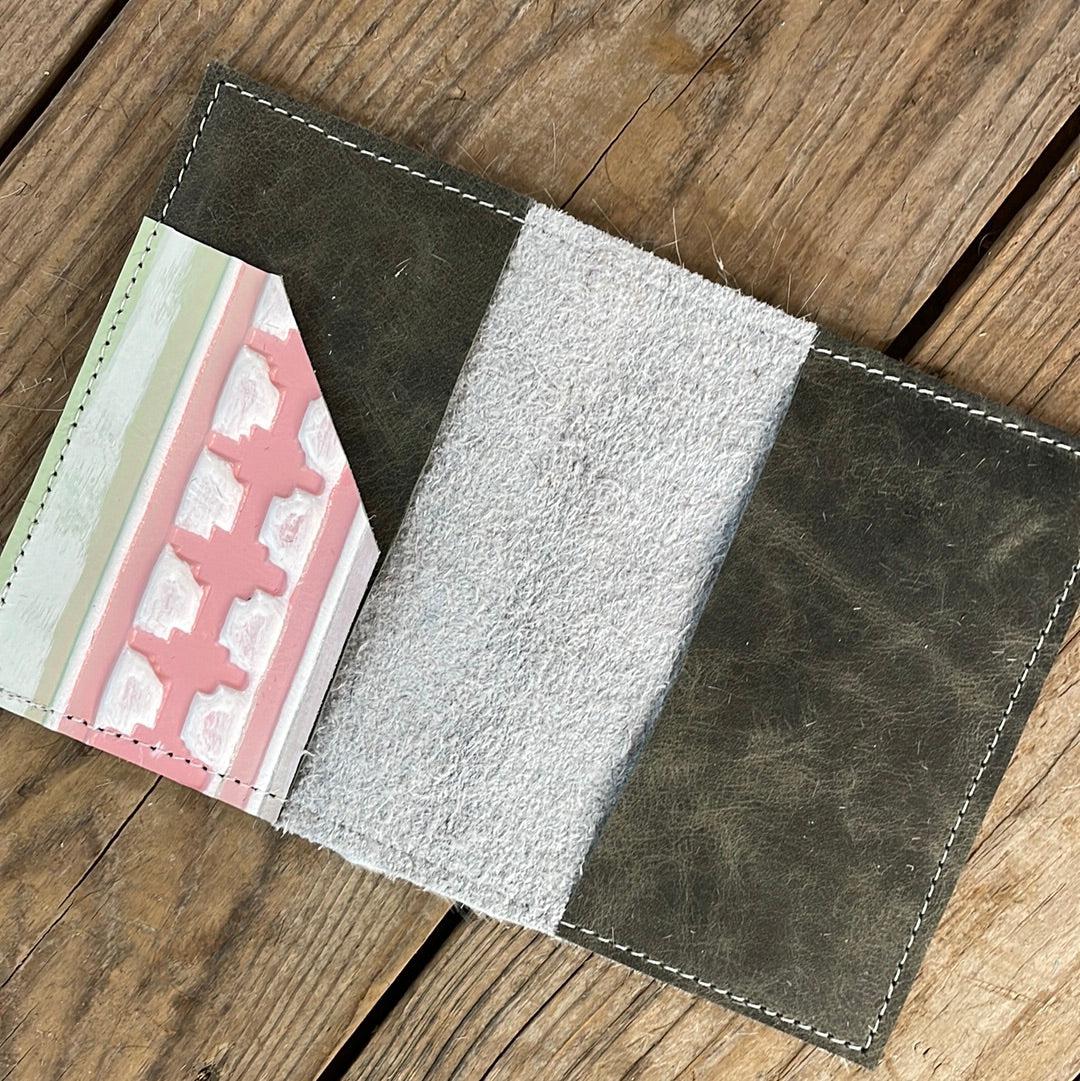 084 Passport Cover - Tricolor w/ Watermelon Wine-Passport Cover-Western-Cowhide-Bags-Handmade-Products-Gifts-Dancing Cactus Designs