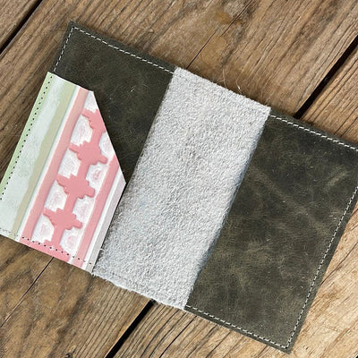 084 Passport Cover - Tricolor w/ Watermelon Wine-Passport Cover-Western-Cowhide-Bags-Handmade-Products-Gifts-Dancing Cactus Designs