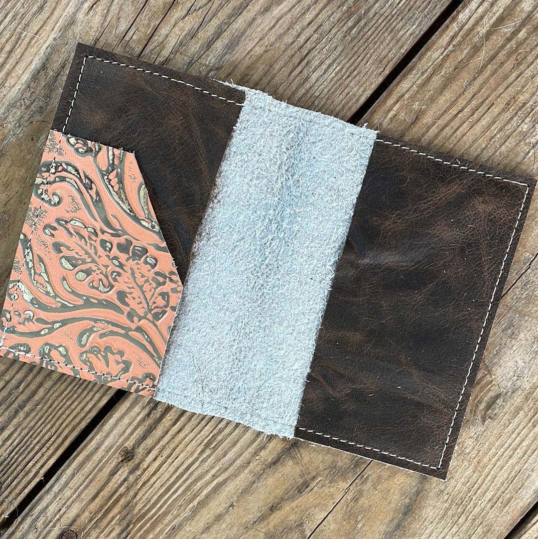087 Passport Cover - Tricolor w/ Grapefruit Tool-Passport Cover-Western-Cowhide-Bags-Handmade-Products-Gifts-Dancing Cactus Designs
