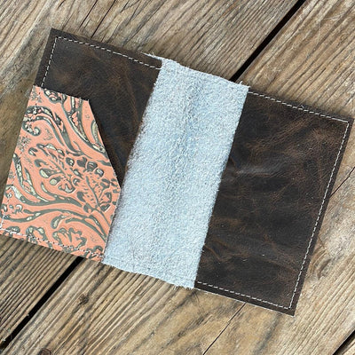 087 Passport Cover - Tricolor w/ Grapefruit Tool-Passport Cover-Western-Cowhide-Bags-Handmade-Products-Gifts-Dancing Cactus Designs