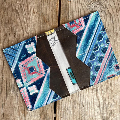 087 Waylon Wallet - Longhorn w/ Tucson Sundown-Waylon Wallet-Western-Cowhide-Bags-Handmade-Products-Gifts-Dancing Cactus Designs