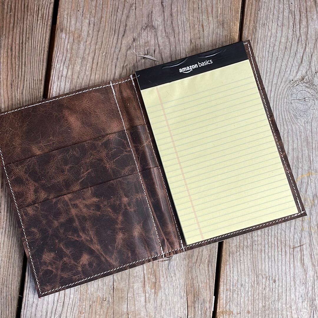 089 Small Notepad Cover - Brindle w/ Agave Laredo-Small Notepad Cover-Western-Cowhide-Bags-Handmade-Products-Gifts-Dancing Cactus Designs