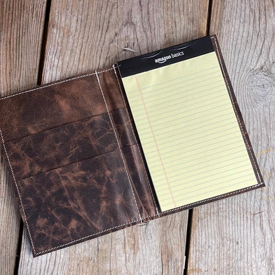 089 Small Notepad Cover - Brindle w/ Agave Laredo-Small Notepad Cover-Western-Cowhide-Bags-Handmade-Products-Gifts-Dancing Cactus Designs