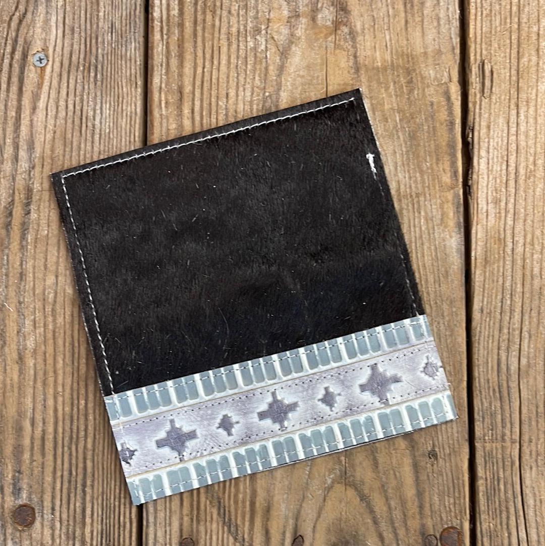 092 Checkbook Cover - Black w/ Adobe Navajo-Checkbook Cover-Western-Cowhide-Bags-Handmade-Products-Gifts-Dancing Cactus Designs