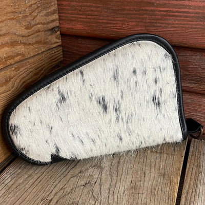 094 Small Pistol Case - Cowhide w/-Small Pistol Case-Western-Cowhide-Bags-Handmade-Products-Gifts-Dancing Cactus Designs