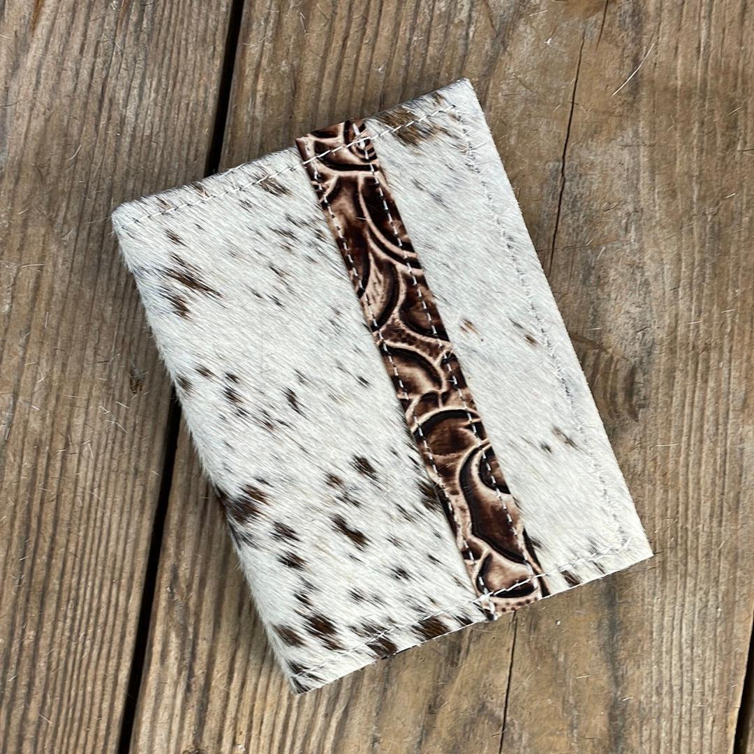 096 Passport Cover - Longhorn w/ Ivory Rose-Passport Cover-Western-Cowhide-Bags-Handmade-Products-Gifts-Dancing Cactus Designs