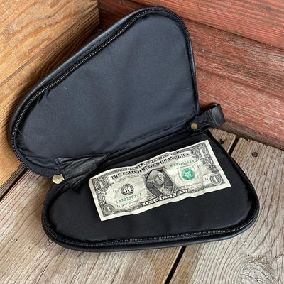 097 Small Pistol Case - Cowhide w/-Small Pistol Case-Western-Cowhide-Bags-Handmade-Products-Gifts-Dancing Cactus Designs