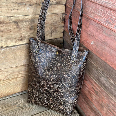 098 Trisha - w/ Deadwood Roses-Trisha-Western-Cowhide-Bags-Handmade-Products-Gifts-Dancing Cactus Designs