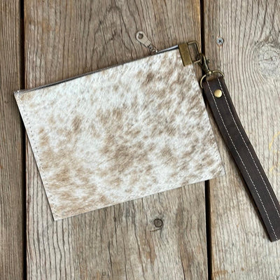 101 Make-up bag - Longhorn w/ Mahogany Brands-Make-up bag-Western-Cowhide-Bags-Handmade-Products-Gifts-Dancing Cactus Designs