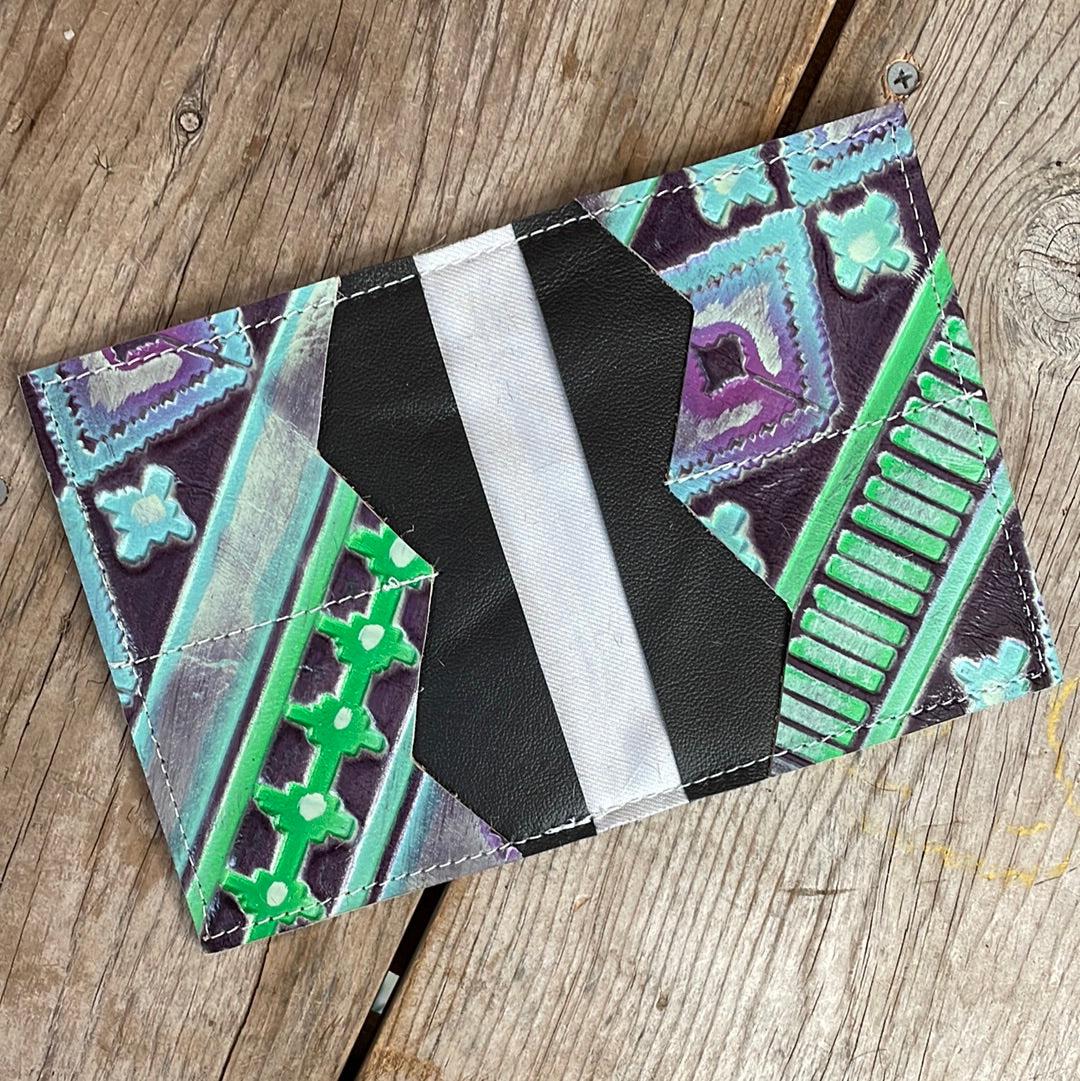 110 Waylon Wallet - Grey Brindle w/ 90's Party-Waylon Wallet-Western-Cowhide-Bags-Handmade-Products-Gifts-Dancing Cactus Designs