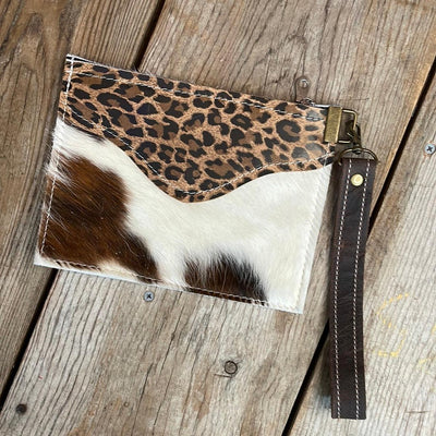 112 Make-up bag - Tricolor w/ Leopard Leather-Make-up bag-Western-Cowhide-Bags-Handmade-Products-Gifts-Dancing Cactus Designs