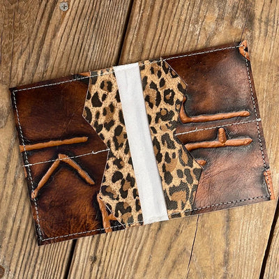 120 Waylon Wallet - Brindle w/ Burnt Brands-Waylon Wallet-Western-Cowhide-Bags-Handmade-Products-Gifts-Dancing Cactus Designs