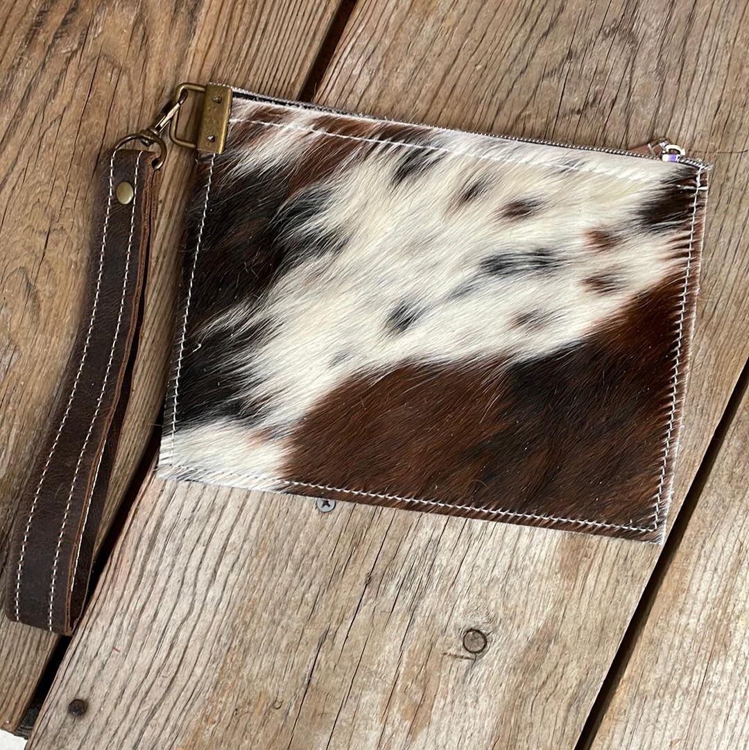 127 Make-up bag - Tricolor w/ Wyoming Tool-Make-up bag-Western-Cowhide-Bags-Handmade-Products-Gifts-Dancing Cactus Designs