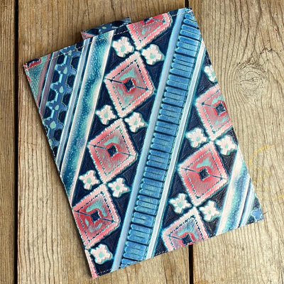 13'' Tablet Sleeve - Grey Brindle w/ Tucson Sundown-13'' Tablet Sleeve-Western-Cowhide-Bags-Handmade-Products-Gifts-Dancing Cactus Designs