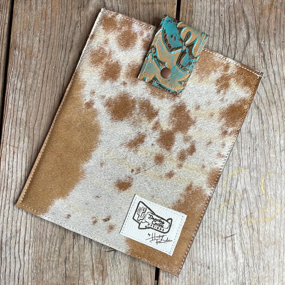 13'' Tablet Sleeve - Longhorn w/ Agave Laredo-13'' Tablet Sleeve-Western-Cowhide-Bags-Handmade-Products-Gifts-Dancing Cactus Designs