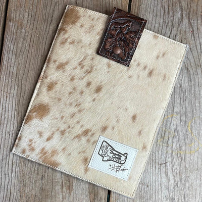 13'' Tablet Sleeve - Longhorn w/ Cowboy Tool-13'' Tablet Sleeve-Western-Cowhide-Bags-Handmade-Products-Gifts-Dancing Cactus Designs