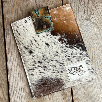 13'' Tablet Sleeve - Longhorn w/ Patina Skulls-13'' Tablet Sleeve-Western-Cowhide-Bags-Handmade-Products-Gifts-Dancing Cactus Designs