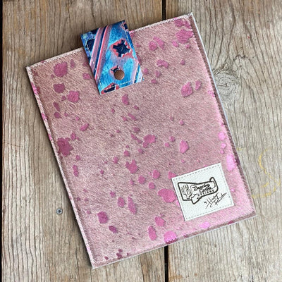 13'' Tablet Sleeve - Pink Acid w/ Tucson Sundown-13'' Tablet Sleeve-Western-Cowhide-Bags-Handmade-Products-Gifts-Dancing Cactus Designs